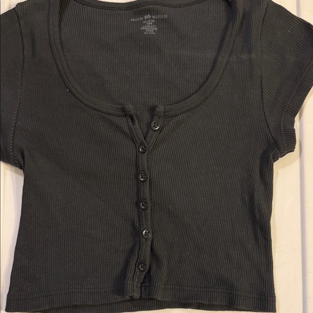 Brandy Melville Ribbed Button-Up Women's Crop Top